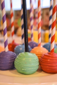 colorful cake pops on a plate